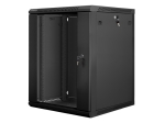 Комуникационен шкаф Lanberg rack cabinet 19" wall-mount 15U / 600x600 for self-assembly (flat pack), black