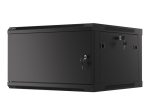 Комуникационен шкаф Lanberg rack cabinet 19" wall-mount 6U/600x600 for self-assembly with metal door black (flat pack)