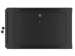 Комуникационен шкаф Lanberg rack cabinet 19" wall-mount 6U/600x600 for self-assembly with metal door black (flat pack)