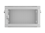 Комуникационен шкаф Lanberg rack cabinet 19" wall-mount 6U/600x450 with perforated door grey (flat pack)