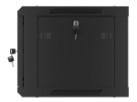 Комуникационен шкаф Lanberg rack cabinet 19" wall-mount 6U/600x450 for self-assembly with metal door black (flat pack)