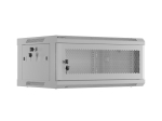 Комуникационен шкаф Lanberg rack cabinet 19" wall-mount 4U/600x450 with perforated door grey (flat pack)