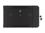 Комуникационен шкаф Lanberg rack cabinet 19" wall-mount 4U/600x450 with perforated door black (flat pack)