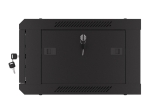 Комуникационен шкаф Lanberg rack cabinet 19" wall-mount 4U/600x450 with perforated door black (flat pack)