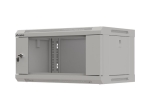 Комуникационен шкаф Lanberg rack cabinet 19" wall-mount 4U/540x350 (flat pack) with glass door grey