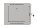 Комуникационен шкаф Lanberg rack cabinet 19" wall-mount 4U/540x350 (flat pack) with glass door grey