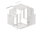 Комуникационен шкаф Lanberg rack cabinet 19" wall-mount 12U/600x600 for self-assembly with metal door grey (flat pack)