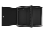 Комуникационен шкаф Lanberg rack cabinet 19" wall-mount 12U/600x600 for self-assembly with metal door black (flat pack)