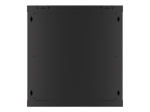 Комуникационен шкаф Lanberg rack cabinet 19" wall-mount 12U/600x600 for self-assembly with metal door black (flat pack)