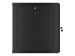 Комуникационен шкаф Lanberg rack cabinet 19" wall-mount 12U/600x600 for self-assembly with metal door black (flat pack)