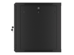 Комуникационен шкаф Lanberg rack cabinet 19" wall-mount 12U/600x600 for self-assembly with metal door black (flat pack)