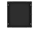 Комуникационен шкаф Lanberg rack cabinet 19" wall-mount 12U/600x600 for self-assembly with metal door black (flat pack)