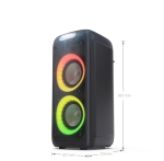 Тонколони Sharp Speakers PS-949, XPARTY STREET BEAT  2 x 8" woofers + horn tweeter, max power output 132 W, 12 h play time by built in battery, True wireless Stereo, USB Music playback and charging, DJ FX, BT 5.0, 2 x Mic/Guitar inputs, Splashproof (IPX4)