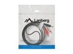 Кабел Lanberg mini jack 3.5mm (M) 3 pin -> 2X RCA (chinch) (M) cable 1.5m