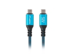 Кабел Lanberg USB-C M/M 4.0 cable 2m 240w 8k 60hz black-blue