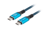Кабел Lanberg USB-C M/M 4.0 cable 1.5m 240w 8k 60hz black-blue