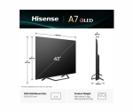 Телевизор Hisense 43" A7Q, 4K Ultra HD 3840x2160, QLED, FALD, Quantum Dot, HDR 10+, HLG, Dolby Vision, Dolby Atmos, Smart TV, WiFi 5GHz, WiFi Direct, BT, Anyview Cast, 3xHDMI, 2xUSB, LAN, CI+, DVB-T2/C/S2, Black