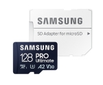 Памет Samsung 128GB micro SD Card PRO Ultimate with Adapter , UHS-I, Read 200MB/s - Write 130MB/s, U3, V30, A2