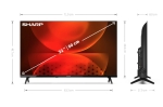 Телевизор Sharp 32FH2EA, 32" LED Android TV, HD 1366x768, Frameless, DVB-T/T2/C/S/S2, Active Motion 400, 1 000 000:1, Speaker 2x8W, Dolby Digital, Google Assistant, Chromecast Built-in, 3xHDMI, Video/Audio input (3 x RCA), CI+, USB, Wi-Fi, Bluetooth, LAN,