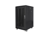 Комуникационен шкаф Lanberg rack cabinet 19" free-standing 22U/600x800 (flat pack) with mesh door black