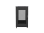 Комуникационен шкаф Lanberg rack cabinet 19" free-standing 22U/600x800 (flat pack) with mesh door black