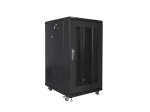 Комуникационен шкаф Lanberg rack cabinet 19" free-standing 22U/600x800 (flat pack) with mesh door black