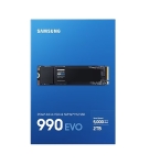 Твърд диск Samsung SSD 990 EVO 2TB PCIe 4.0 NVMe 2.0 M.2 V-NAND TLC, 256-bit Encryption, Read 5000 MB/s Write 4200 MB/s
