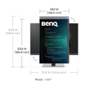 Монитор BenQ RD240Q, 24.1", 2560x1600 WQXGA, Programming Monitor, 16:10, 1.07 billions col., HDR10, 1000:1, 20M:1 DCR, 300 cd/m2, HDMI 2.0, DP 1.4, USB-C (90W), Flicker-free, B.I. Gen2, Low Blue Light+, Night Hours Prot., Sp.2W, Height Adj.,Tilt,Swiv, Piv