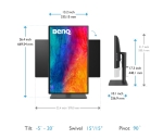 Монитор BenQ PD2506Q  25" IPS, 2560x1440 WQHD, 95% P3, DisplayHDR 400, Uniformity, KVM, MST Daisy Chain, USB-C 65W Power Delivery, HDMI, DP, HAS, eye-care, Factory Calibration, Calman Certification, Panetone Validation, 4-side edge to edge, USB Hub, eye-c