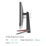 Монитор BenQ MOBIUZ EX2710Q 27" IPS HDRi, 165Hz, 1ms, 2560x1440 QHD,FreeSync Prem., 95% sRGB, HDR10,B.I.+,Light Tuner,Motion Blur Reduct.,Color Vibrance,FPS Mode, treVolo 2.1 (2Wx2+5Wwoofer), 1000:1, 400 cd/m2,HDMIx2, DP, USB Bx1, USB 3.0x2 Height Adj., G