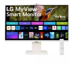 Монитор LG 32SR85U-W, 31.5" IPS Smart webOS, Full HD Web cam, AG, 5ms, 1000:1, 400cd/m, DCI-P3 95%, 4K UHD (3840x2160), ThinQ, HDR 10, HDMI, USB Type-C-PD 90W, Wi-Fi B/in, AirPlay 2, Bluetooth, Speakers 5W x 2, Height Adjustable, Tilt, White