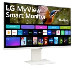 Монитор LG 32SR85U-W, 31.5" IPS Smart webOS, Full HD Web cam, AG, 5ms, 1000:1, 400cd/m, DCI-P3 95%, 4K UHD (3840x2160), ThinQ, HDR 10, HDMI, USB Type-C-PD 90W, Wi-Fi B/in, AirPlay 2, Bluetooth, Speakers 5W x 2, Height Adjustable, Tilt, White