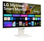Монитор LG 32SR85U-W, 31.5" IPS Smart webOS, Full HD Web cam, AG, 5ms, 1000:1, 400cd/m, DCI-P3 95%, 4K UHD (3840x2160), ThinQ, HDR 10, HDMI, USB Type-C-PD 90W, Wi-Fi B/in, AirPlay 2, Bluetooth, Speakers 5W x 2, Height Adjustable, Tilt, White