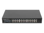 Комутатор Lanberg switch 24x 1GB poe+/2x GB 2x sfp rack 19" gigabit ethernet 250w
