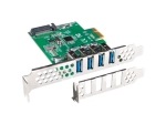 Мрежова карта Lanberg pci express x1 card->4x USB-A 3.1 gen1 low profile
