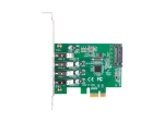 Мрежова карта Lanberg pci express x1 card->4x USB-A 3.1 gen1 low profile