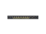 Комутатор ZyXEL GS1100-10HP v2, unmanage PoE 8x Gigabit, 2x Fiber Uplink, 120 Watt PoE