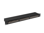 Пач панел Lanberg patch panel 24 port 1U 19" CAT.6a ftp with cable organizer shielded black