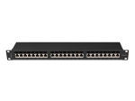 Пач панел Lanberg patch panel 24 port 1U 19" CAT.6a ftp with cable organizer shielded black