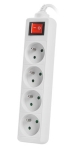 Разклонител Lanberg power strip 1.5m, 4 sockets, french with circuit breaker quality-grade copper cable, white