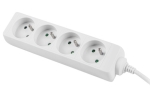 Разклонител Lanberg power strip 1.5m, 4 sockets, french quality-grade copper cable, white
