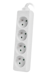 Разклонител Lanberg power strip 1.5m, 4 sockets, french quality-grade copper cable, white