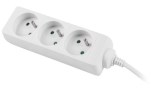 Разклонител Lanberg power strip 3m, 3 sockets, french quality-grade copper cable, white