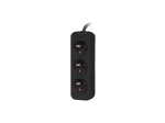 Разклонител Lanberg power strip 1.5m, 3 sockets, french quality-grade copper cable, black