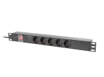 Разклонител Lanberg power distribution unit (pdu) 19" 1U 16a 2m 5x schuko outlets black