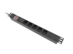 Разклонител Lanberg power distribution unit (pdu) 19" 1U 16a 2m 5x schuko outlets black