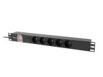Разклонител Lanberg power distribution unit (pdu) 19" 1U 16a 2m 5x french outlets black