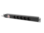 Разклонител Lanberg power distribution unit (pdu) 19" 1U 10a 2m 5x french outlets black c14