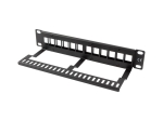 Пач панел Lanberg patch panel blank 12 port 1U with organizer for keystone modules black