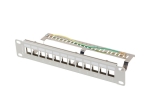 Пач панел Lanberg patch panel blank 12 port 1U 10" ftp for keystone modules grey v2